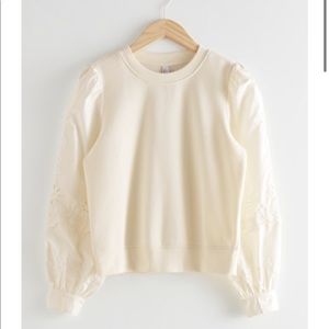 Brand new embroidered sleeve sweater